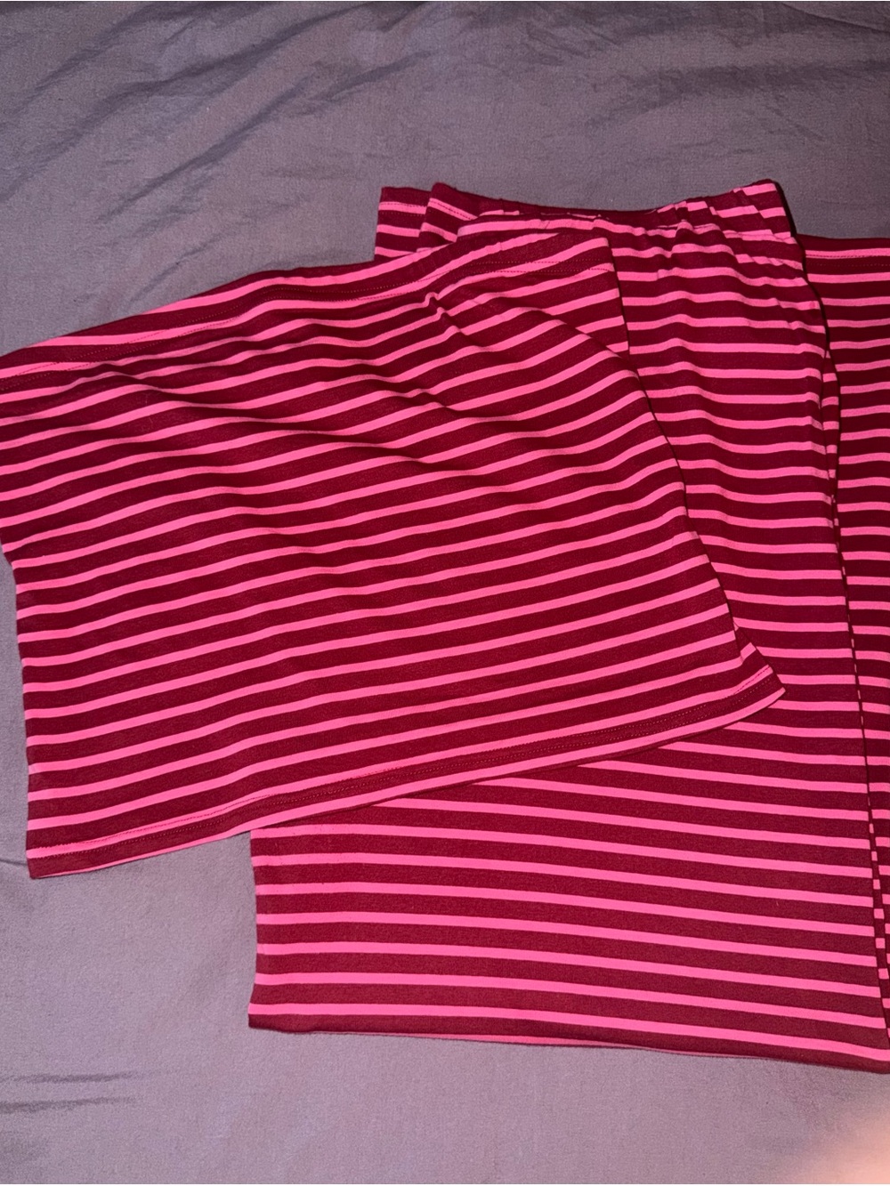 Striped Pink & Magenta(Red) Women’s Tube Top and Pant set